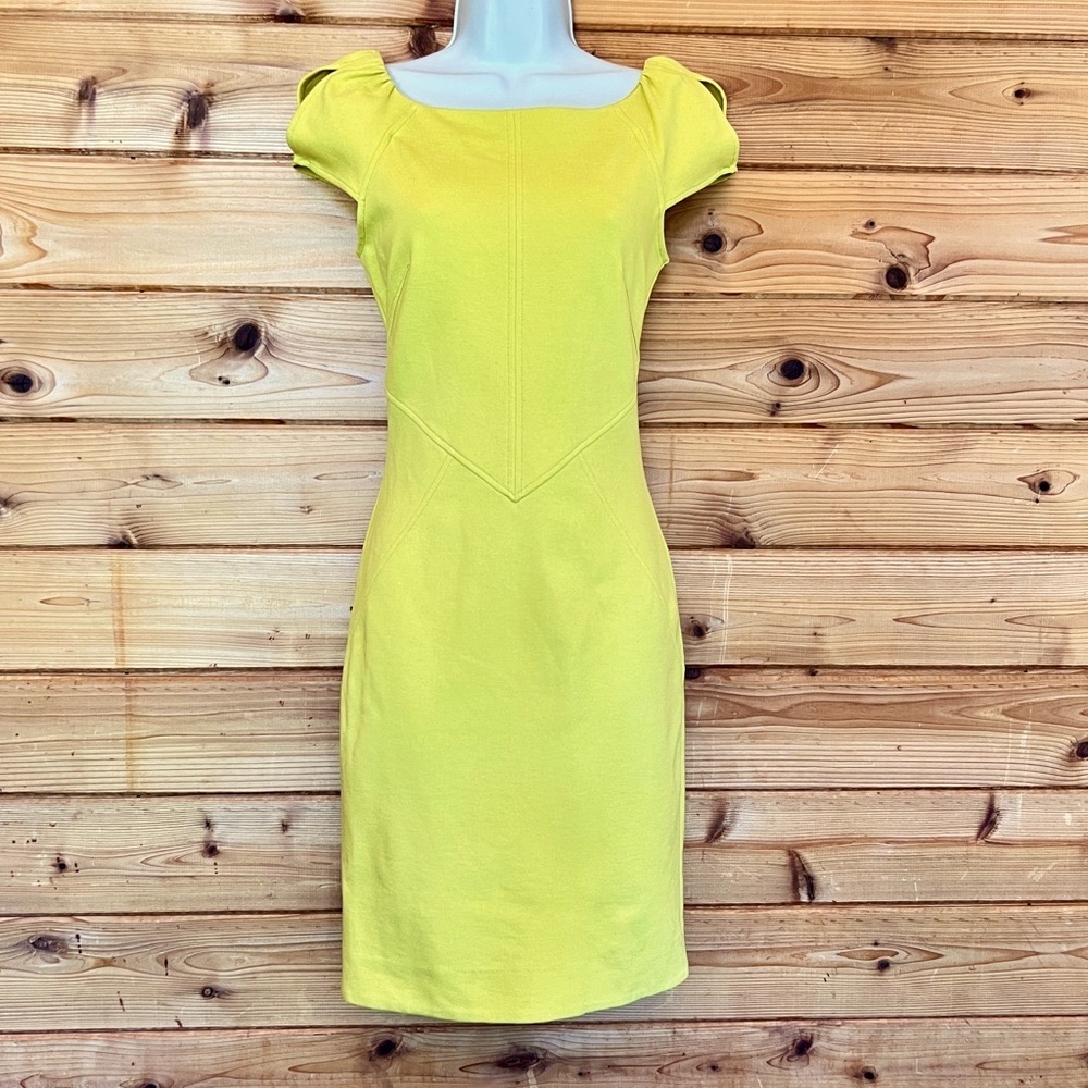 Diane Von Furstenberg Yellow Helen Cap Sleeve Sheath Dress 0